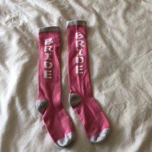 Bride socks pink and silver